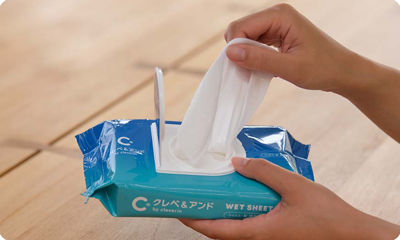 食事前のテーブルの除菌に