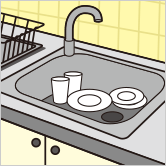 キッチンまわりに：イラスト