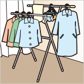 洗濯物の部屋干しに：イラスト