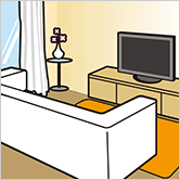 リビングに：イラスト