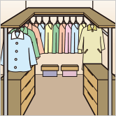 ウォークインクローゼットに：イラスト