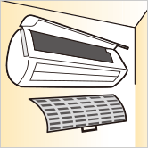 エアコンフィルターに：イラスト