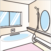 浴室で：イラスト