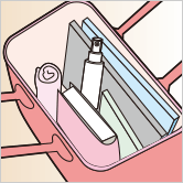 外出時に携帯：イラスト