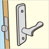 ドアノブに：イラスト