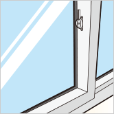 窓の周辺で：イラスト